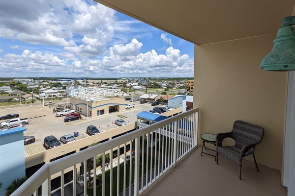 Back balcony and parking garage