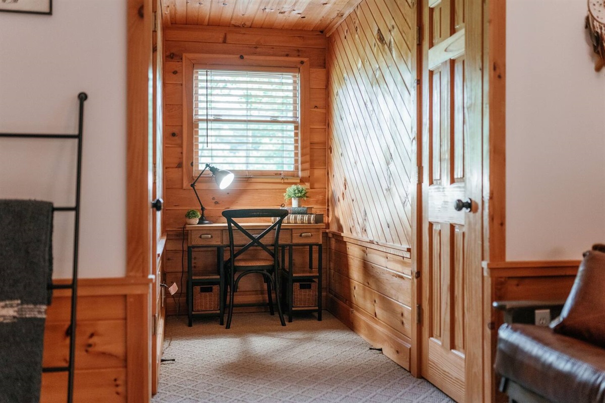 Great spot to take in the forest views and work from home if needed!