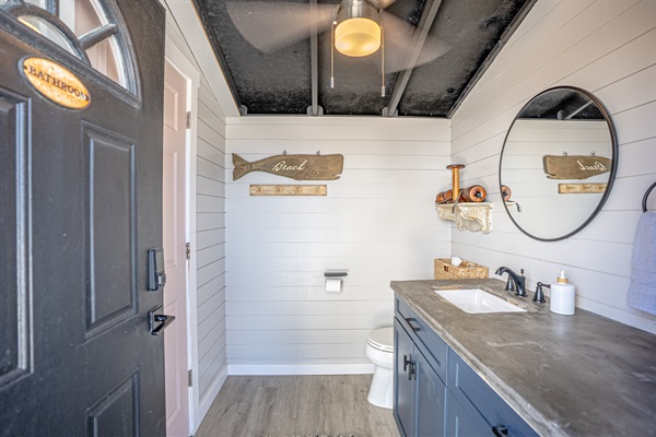 Half bathroom in pool house