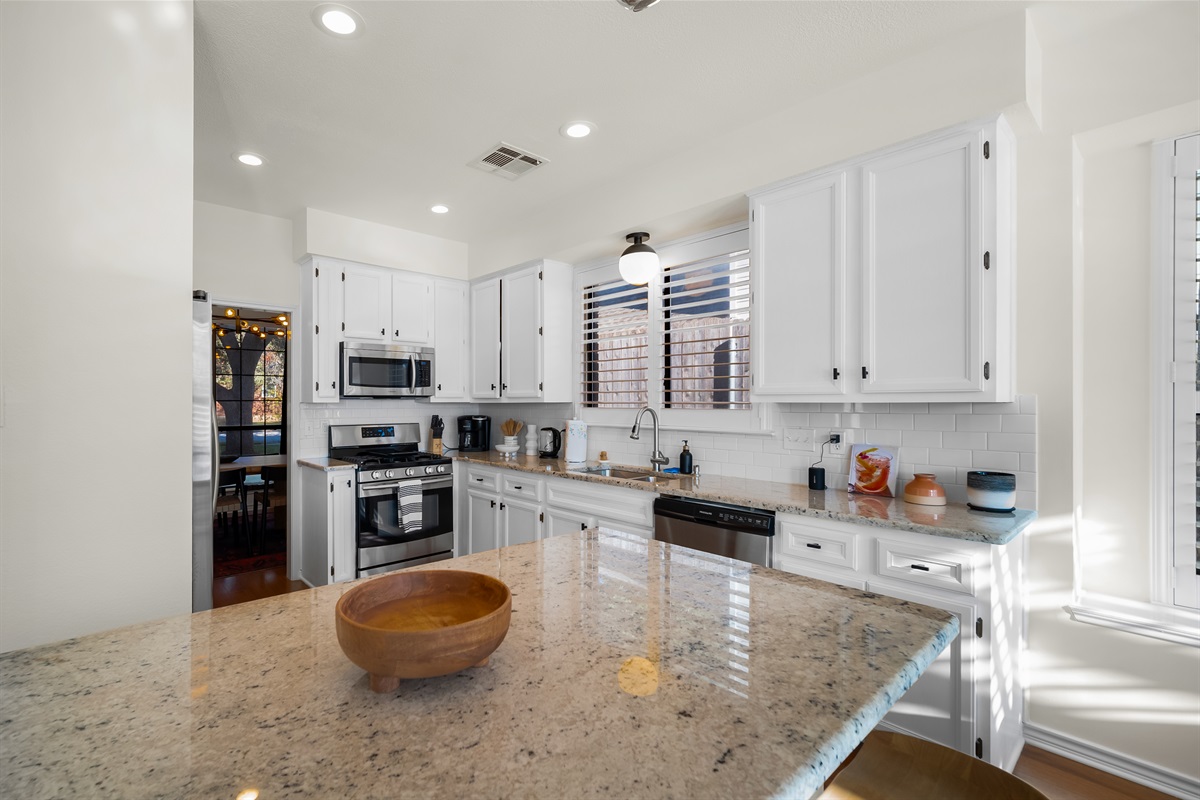 Kitchen charm with a peek into the dining room