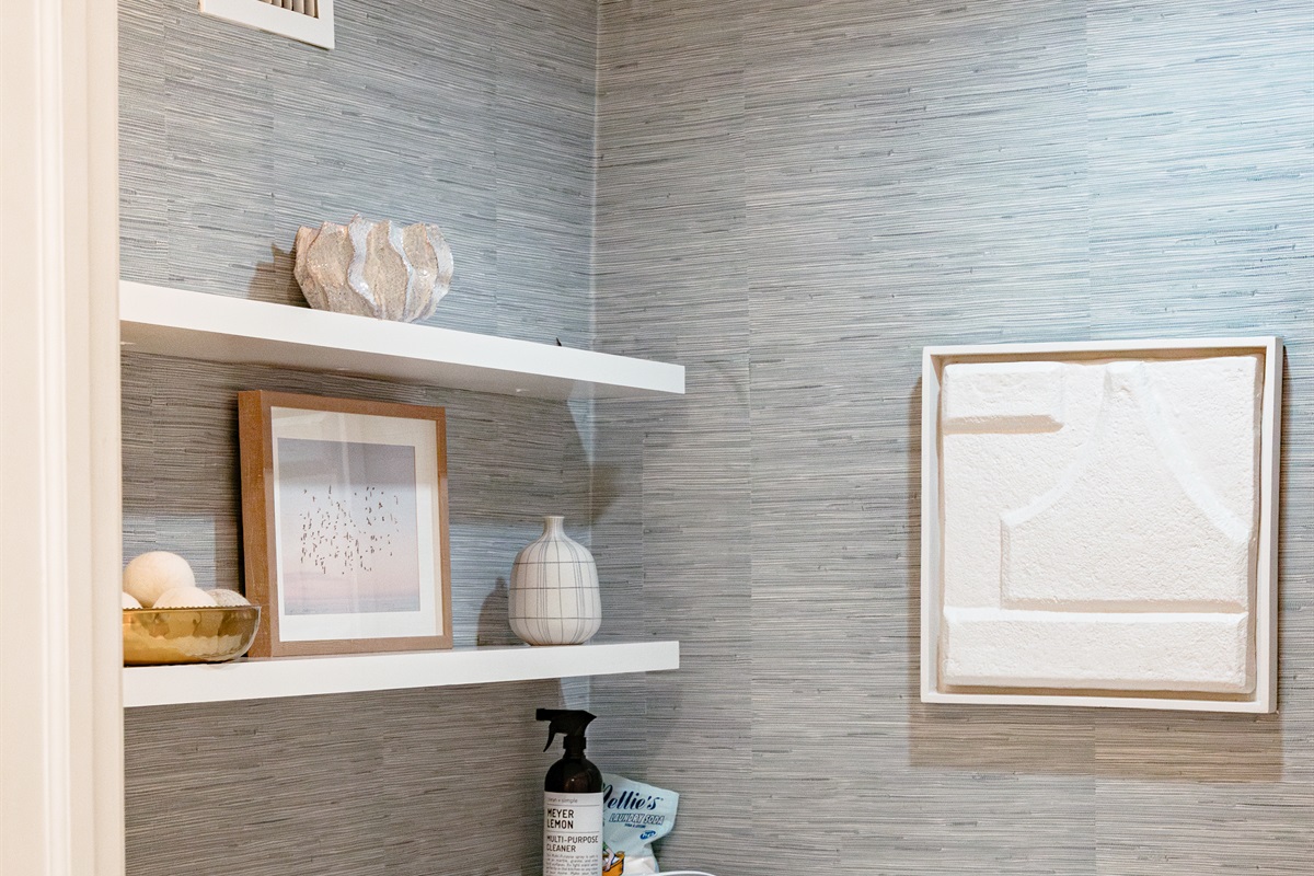 The cottage laundry room is located on the first floor for your convenience.