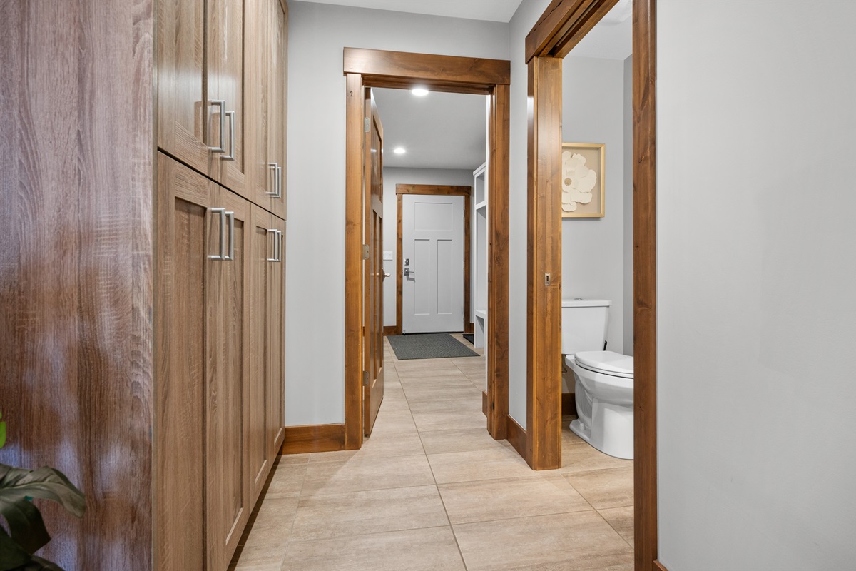 Additionally, a half bath is available for visiting guests.