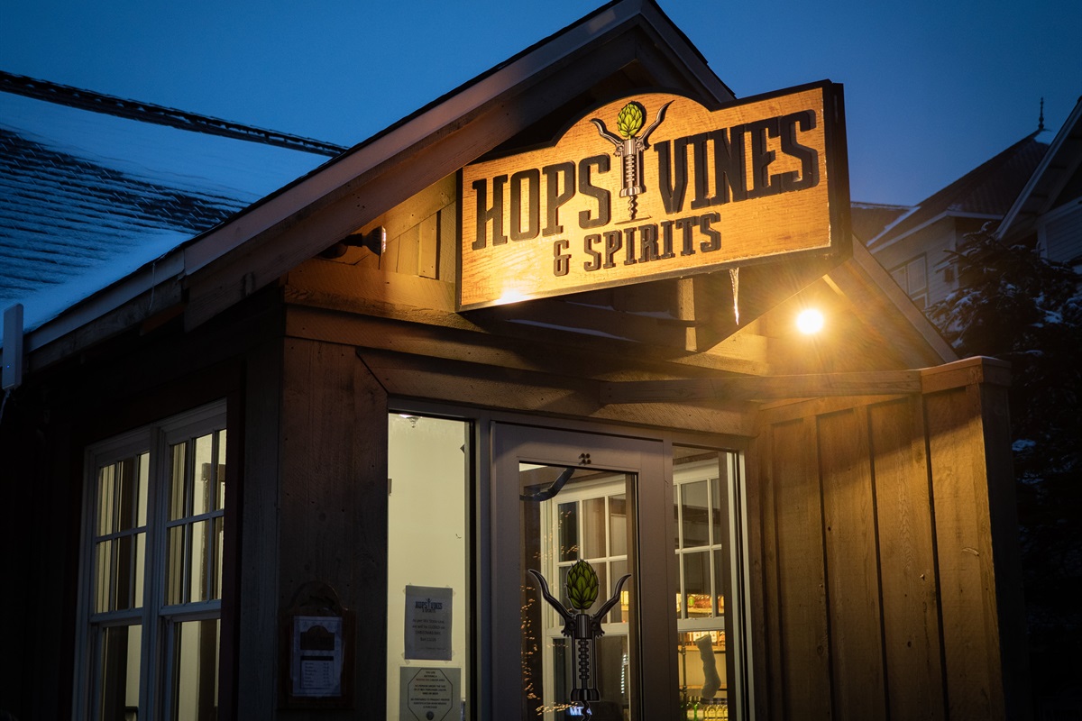 Unwind after a day on the slopes with a drink at Hops, Vines & Spirits!