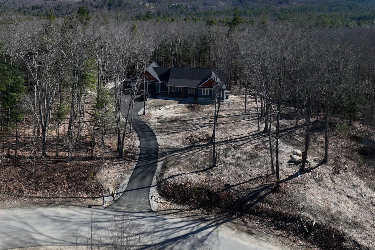 Drone view of property