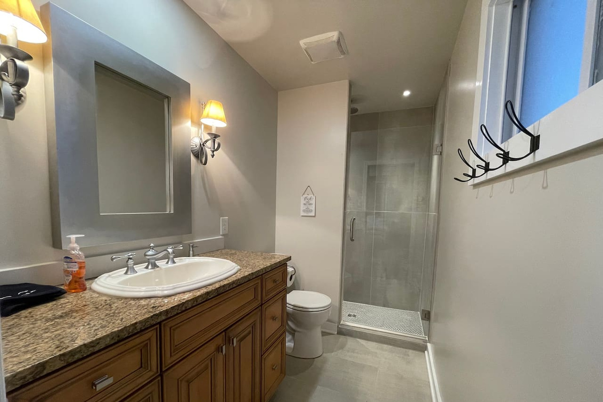 Master bathroom with walk in shower 