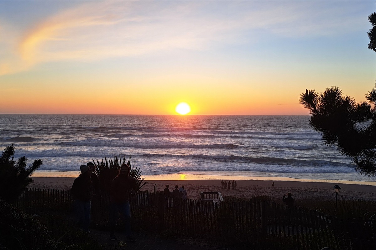 Take in the beautiful sunsets from our Bella Beach community deck just a 3-minute stroll from cottage.