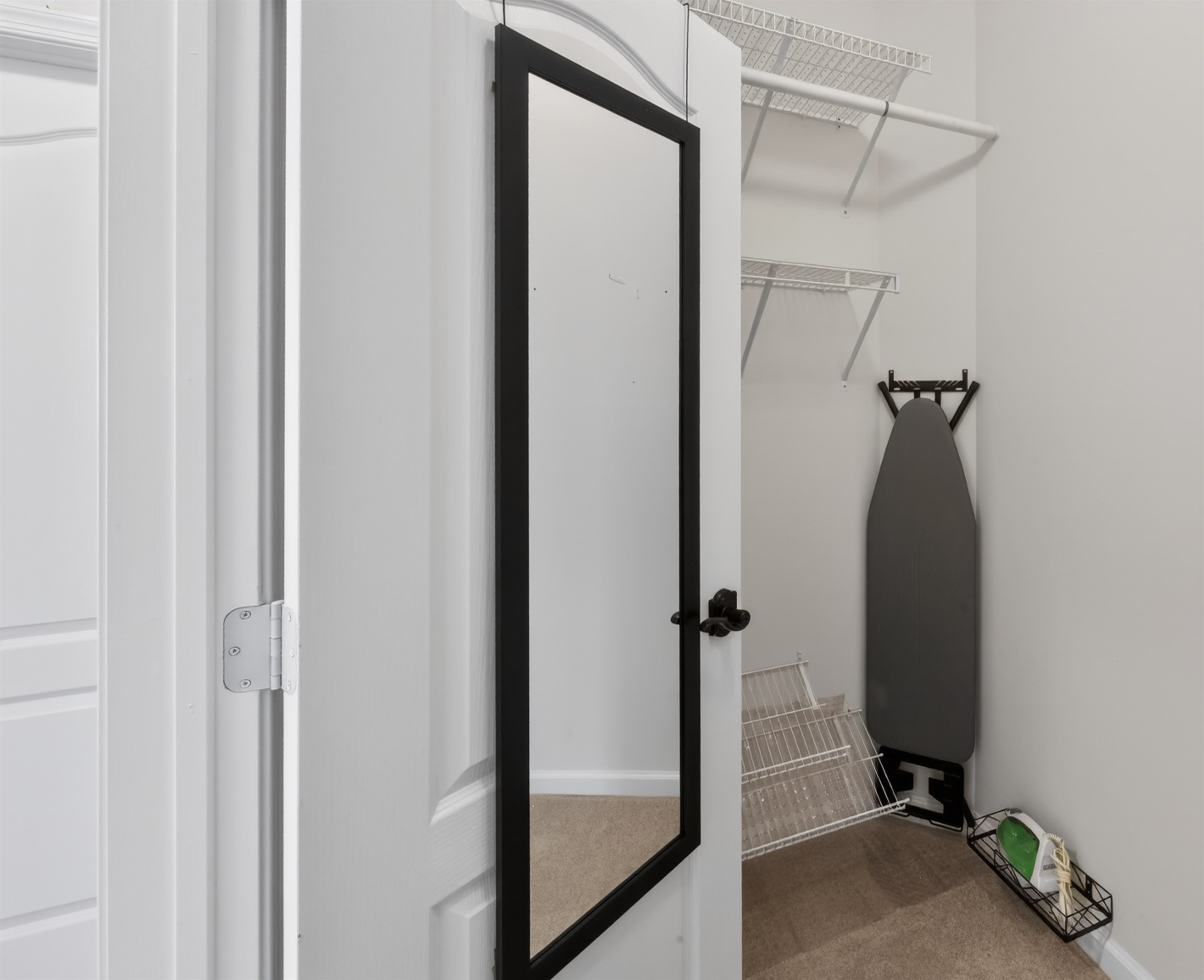 Plenty of closet space, ironing amenities