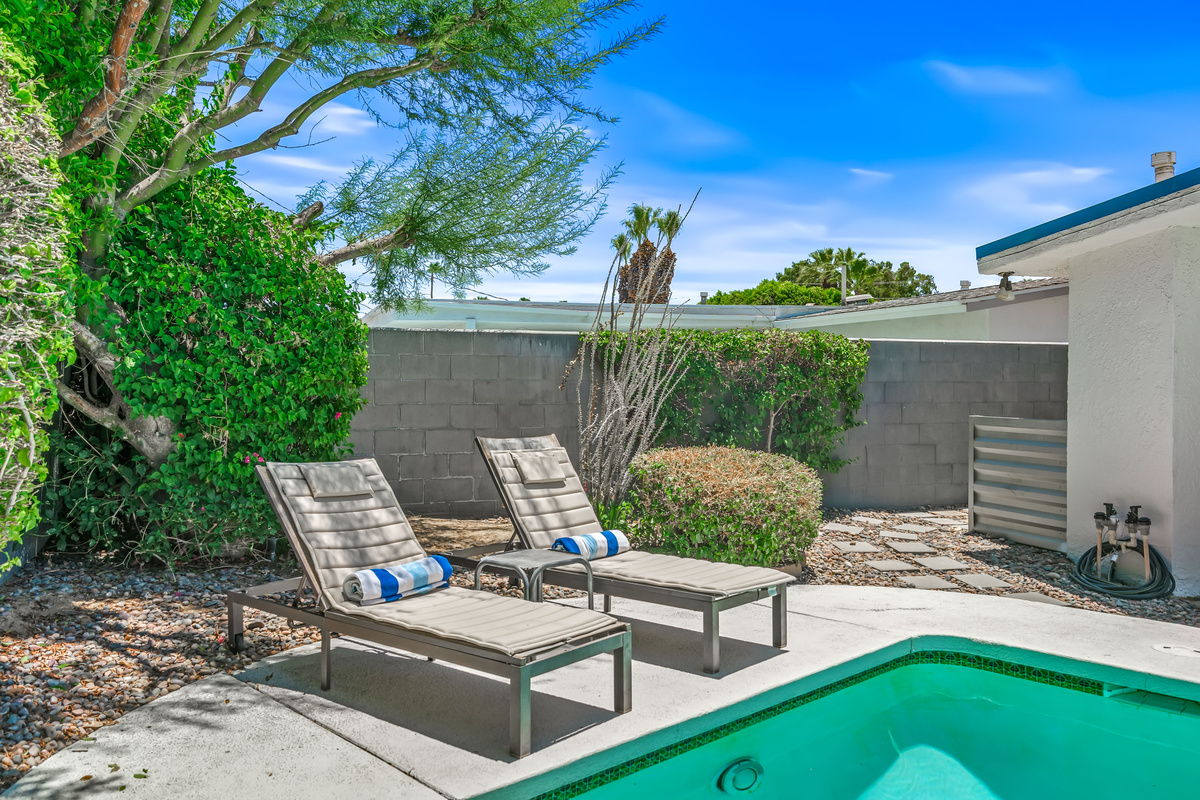 lounging by the pool