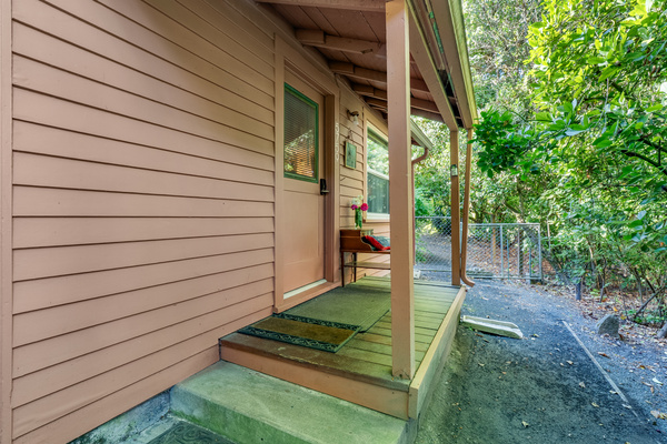 Your private entrance, tucked into the garden.