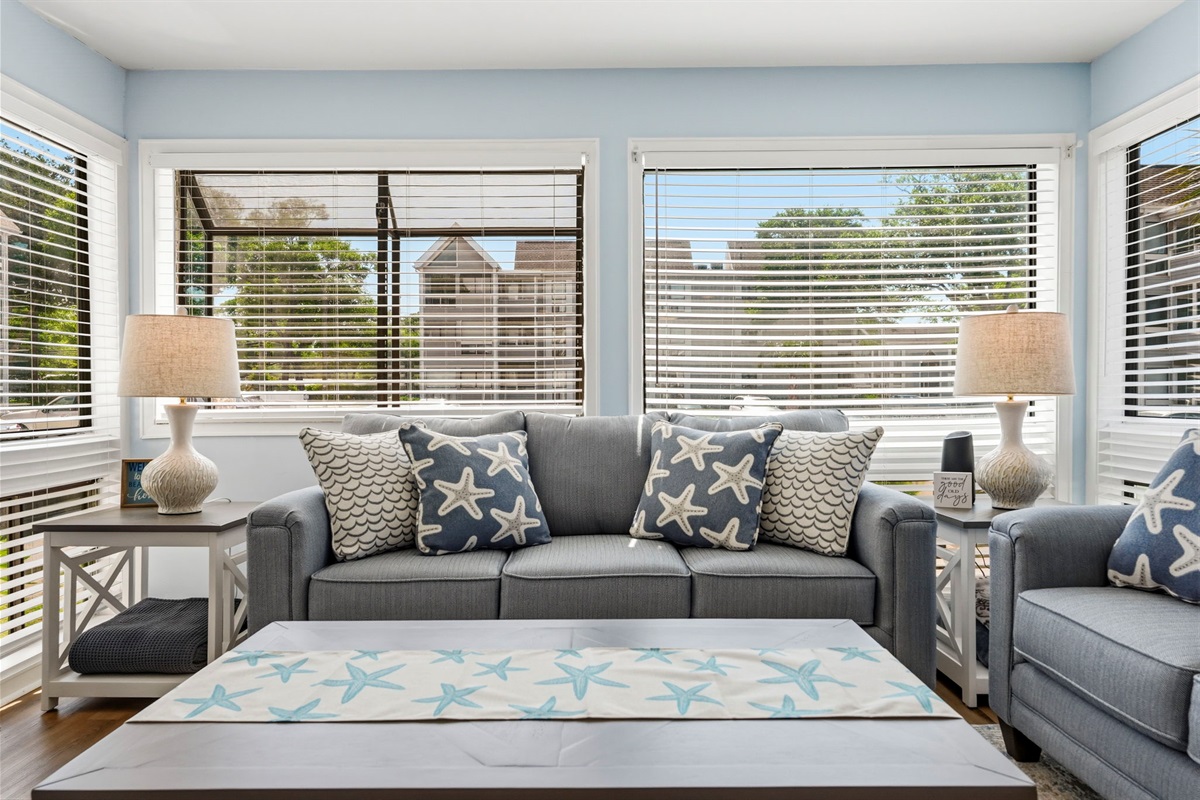 Queen sleeper sofa in the living room