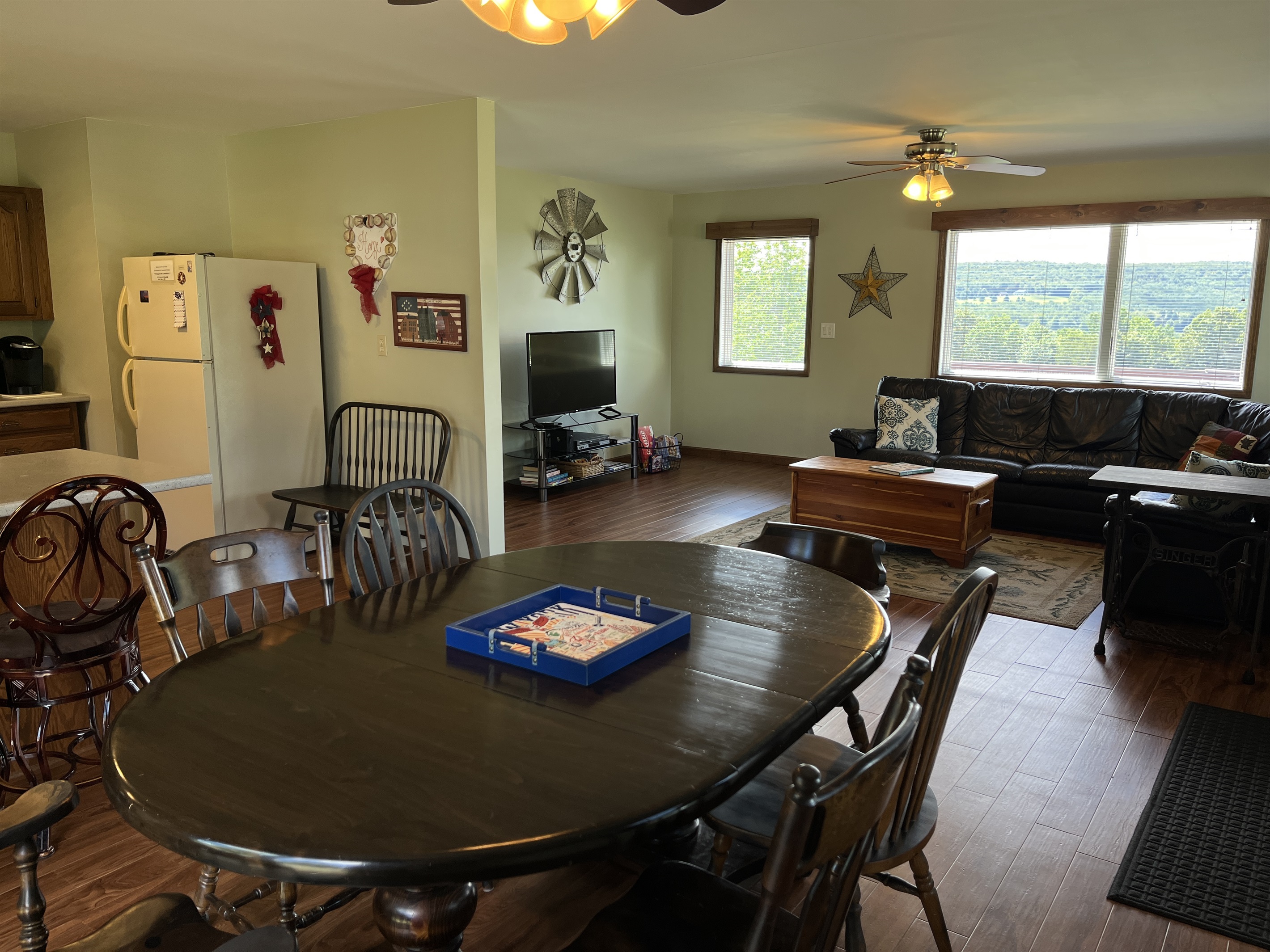 Open concept Kitchen, dining and living area