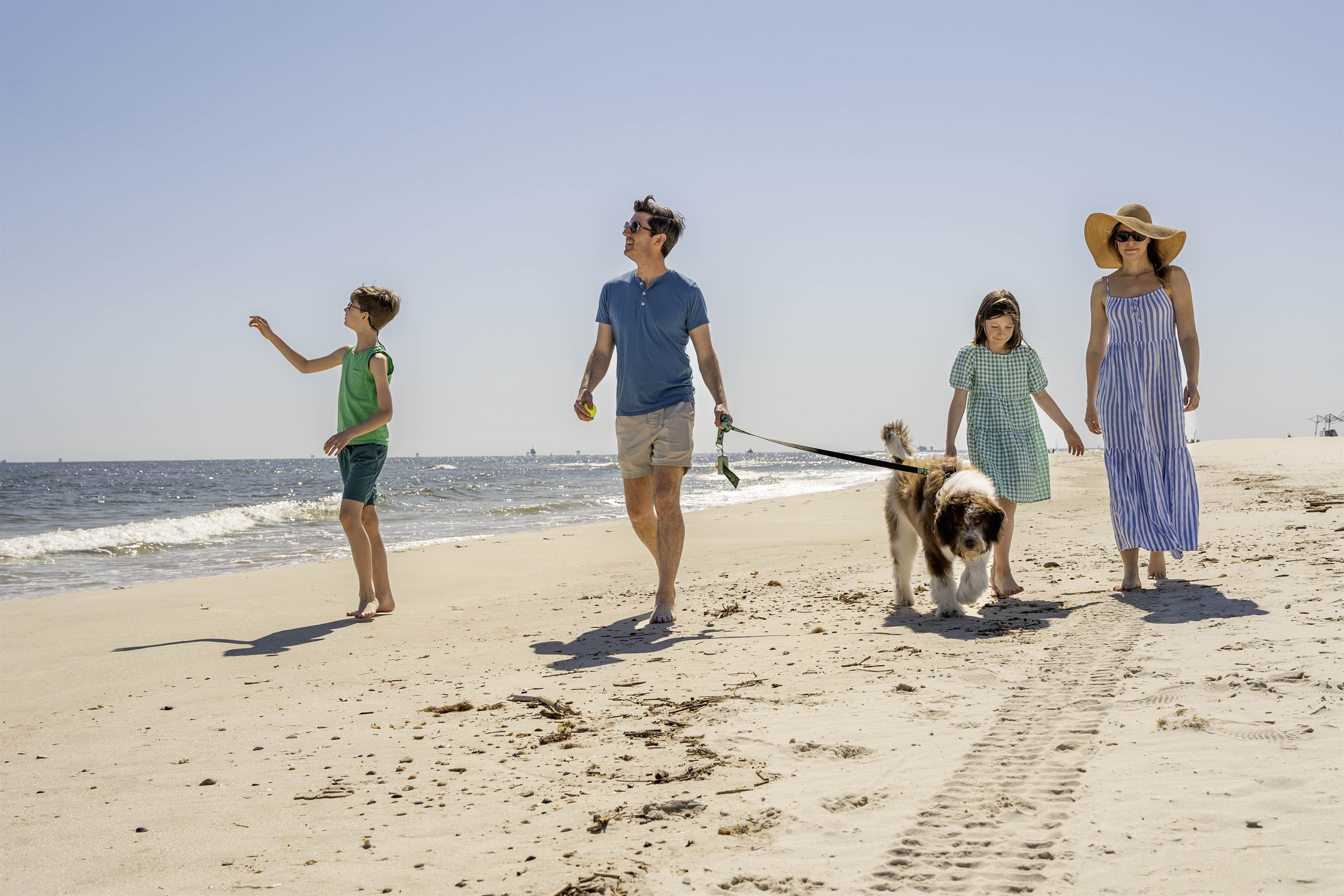 Steps to the beautiful, dog friendly white sand beaches
