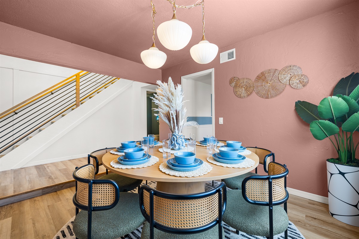 Dining table seats 8 