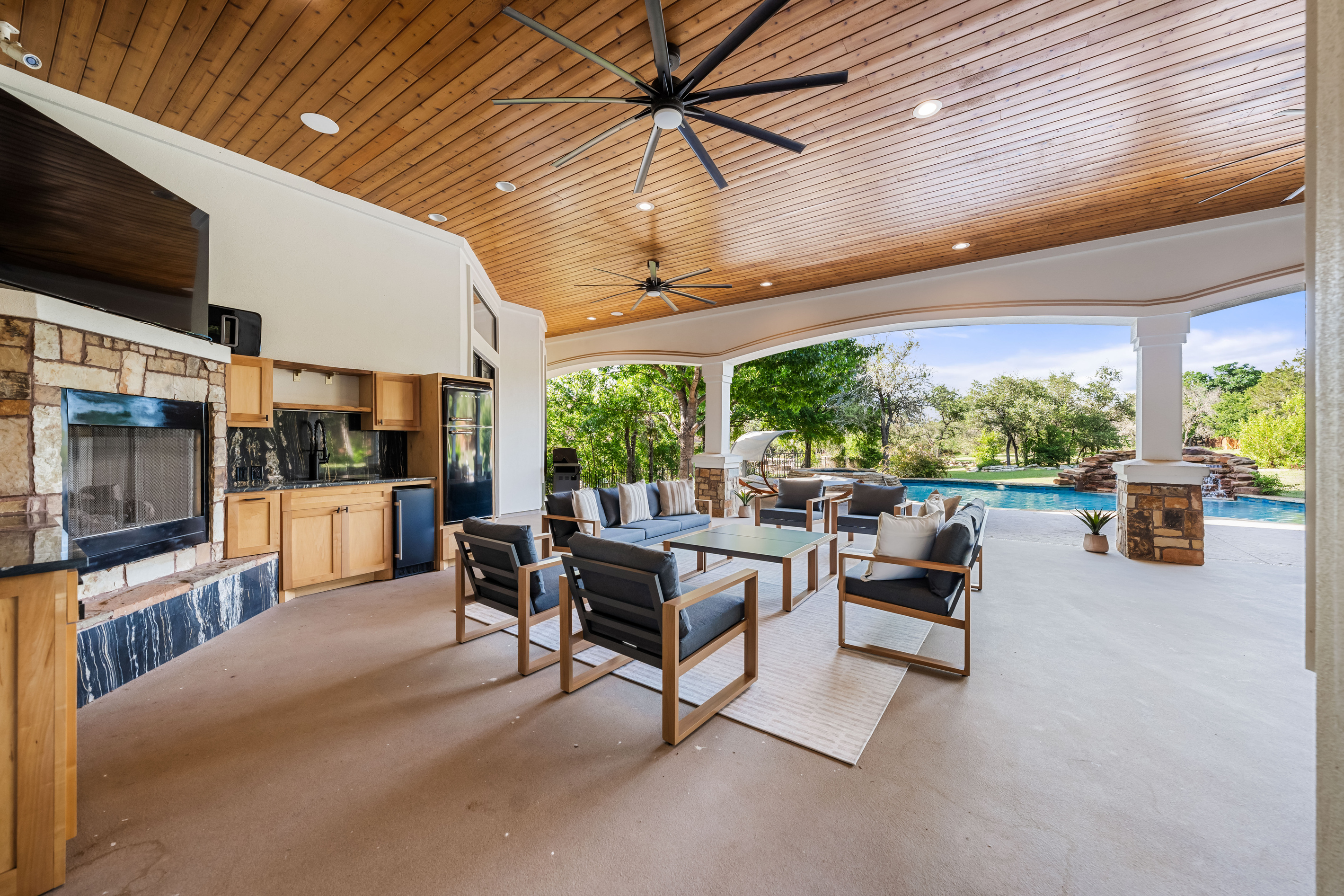 Enjoy comfortable outdoor living from morning coffee to evening conversations.