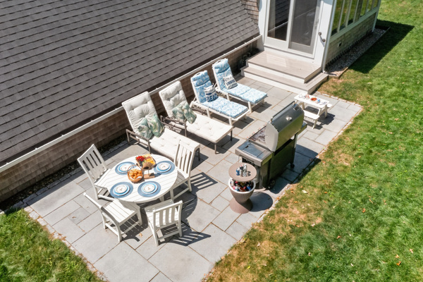 Bird's-eye view of the expansive patio, perfect for dining and entertaining.
