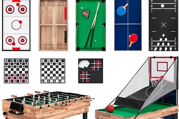 13-1 Activity Table in the game room that you can interchange to play games like: foosball, air hockey, ping pong, billiards, bowling, basketball, archery, chess, checkers, cards, sling puck and more! (Not regulation size).