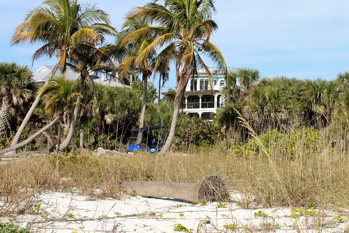 The view of The Compass Rose from the beach, just 50 yards away