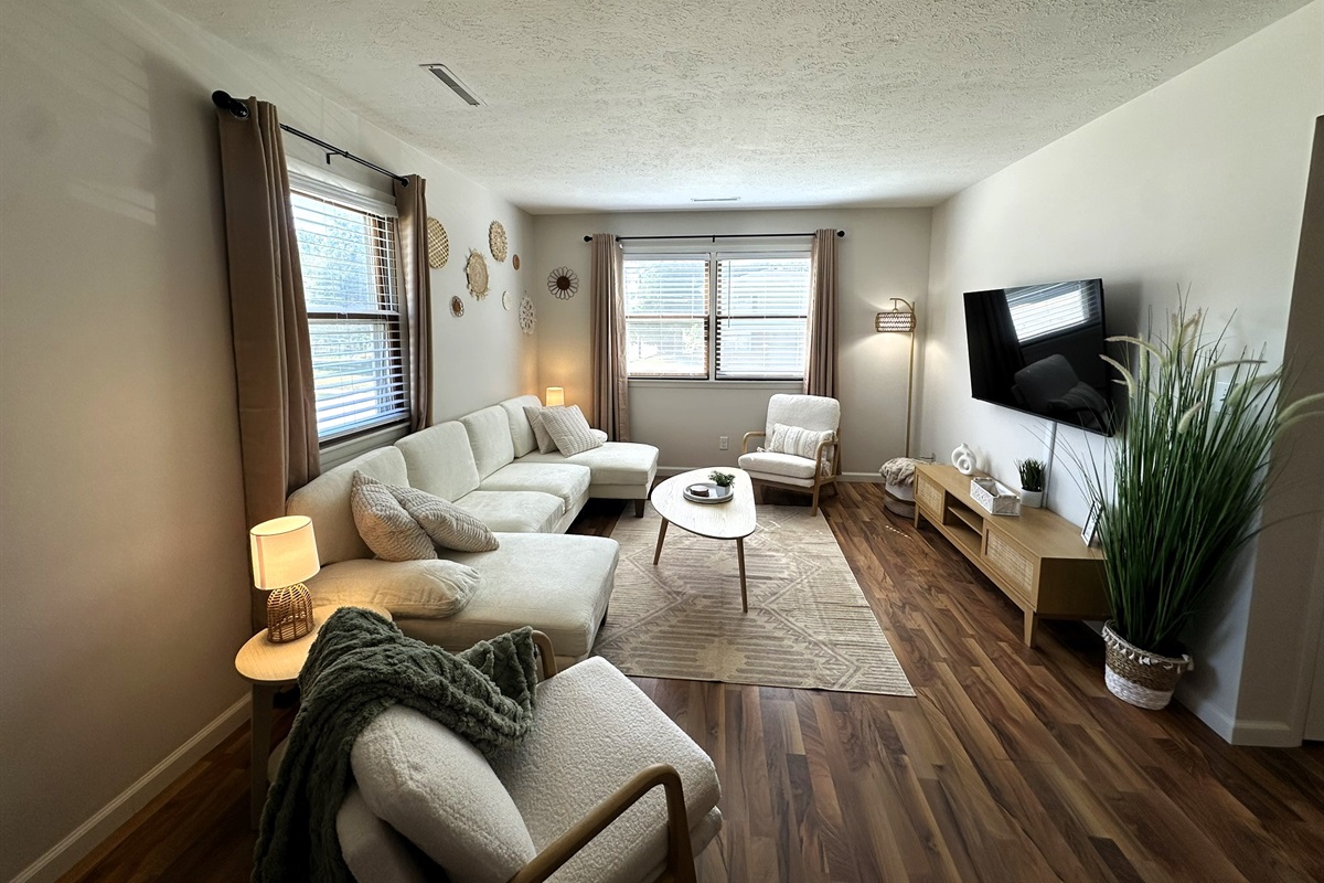 Living Room with 55" Smart TV