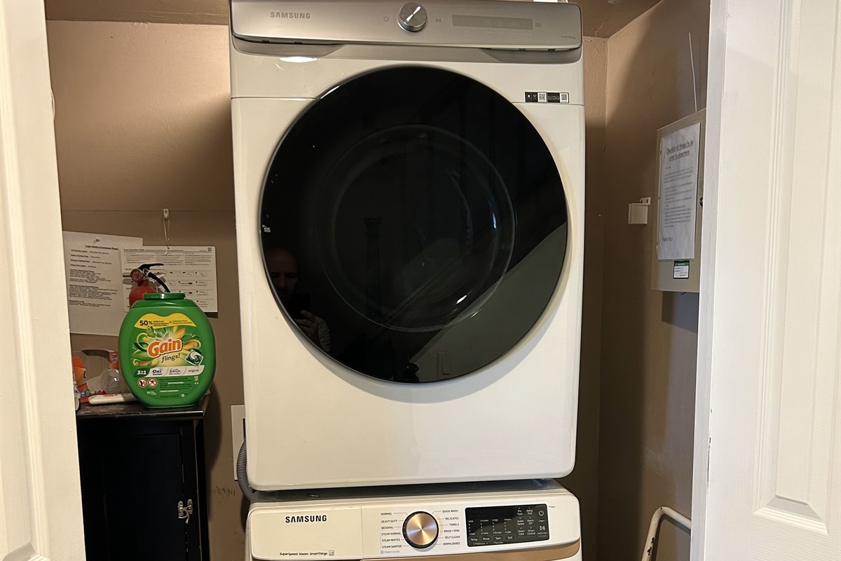 Stacked washer and dryer