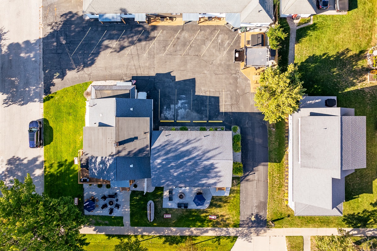 Ariel of the property and parking