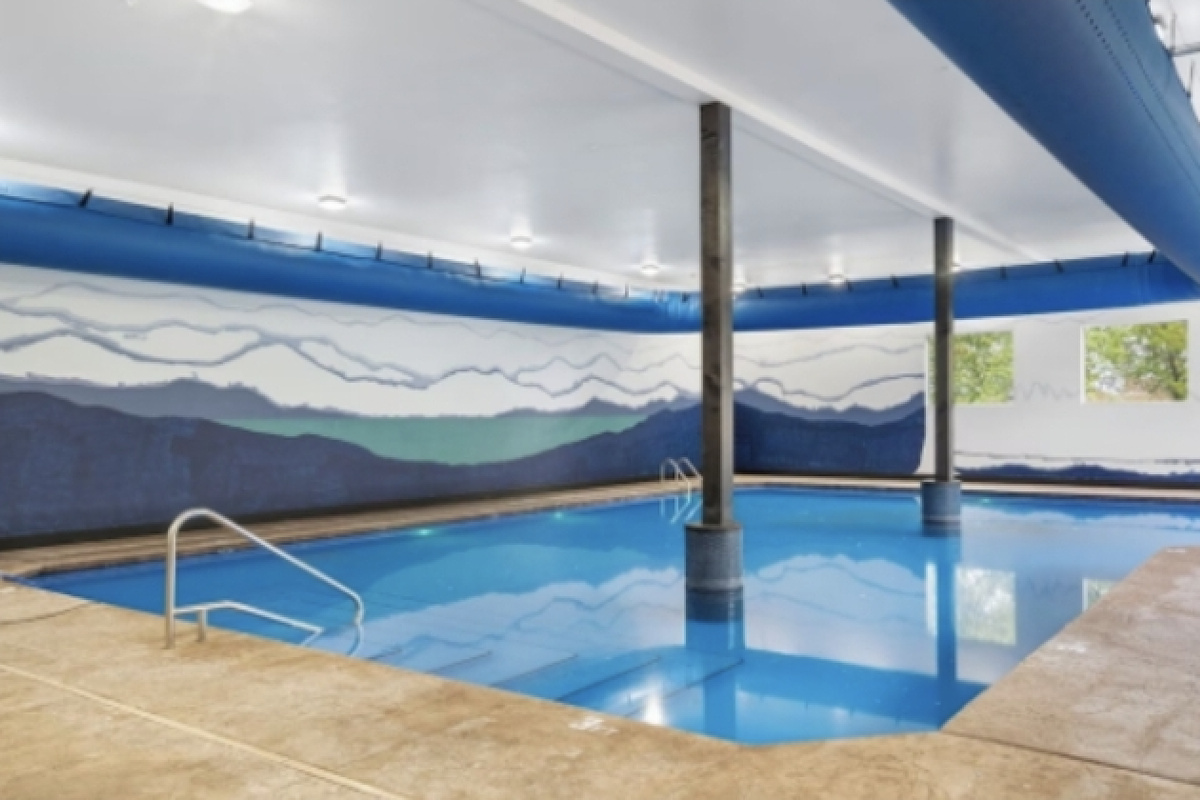 Year-round indoor heated pool keeps the vacation fun going in every season