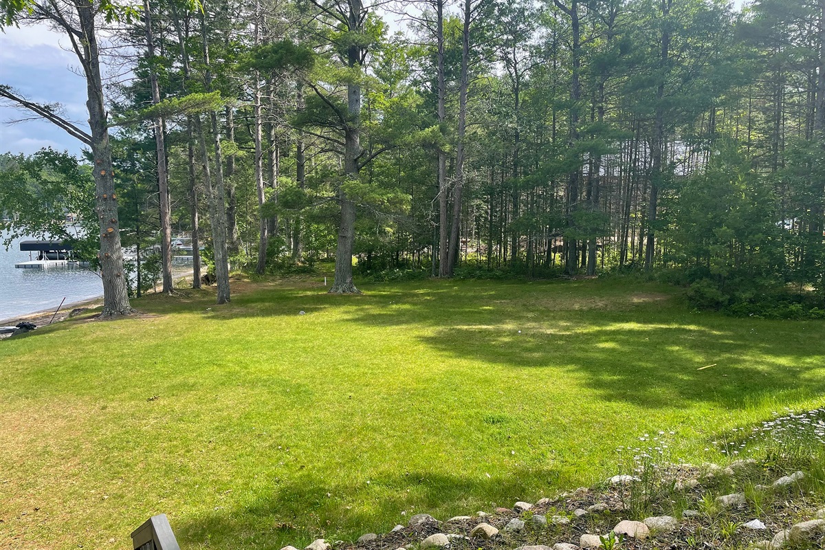 Enjoy a game of kickball, football, or bocce ball in the huge back yard