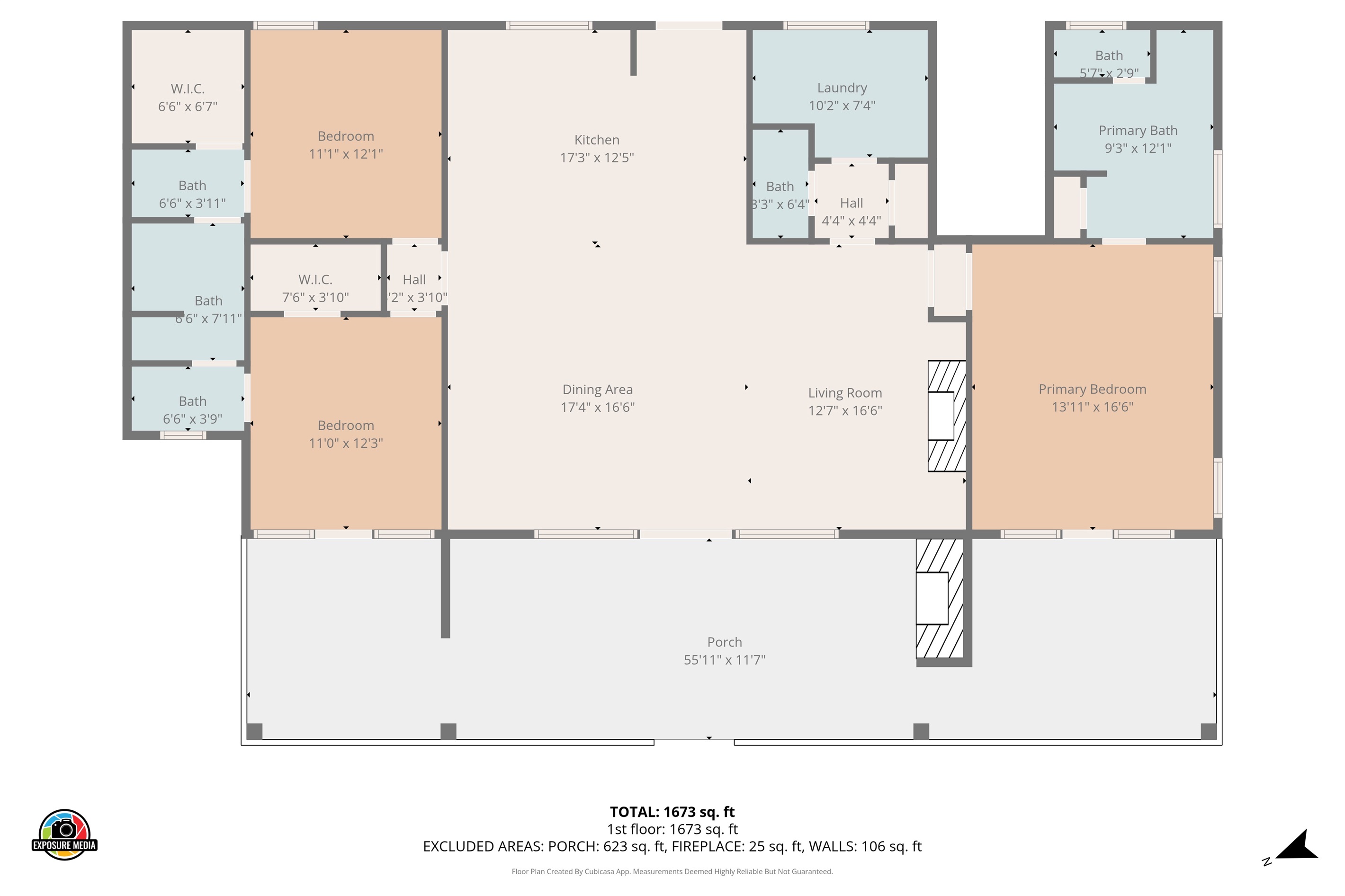 Floor plan showing the thoughtful layout and bedroom-to-bathroom flow.