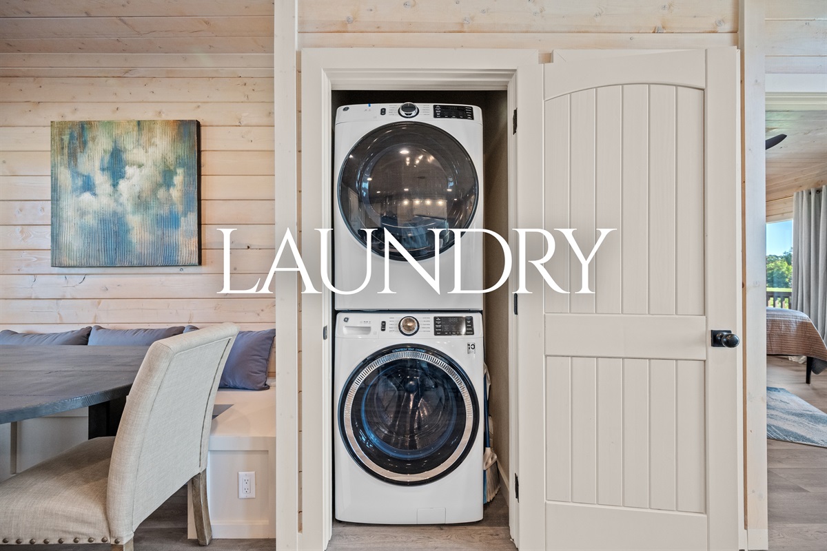 Laundry room with washer and dryer for extended stays.