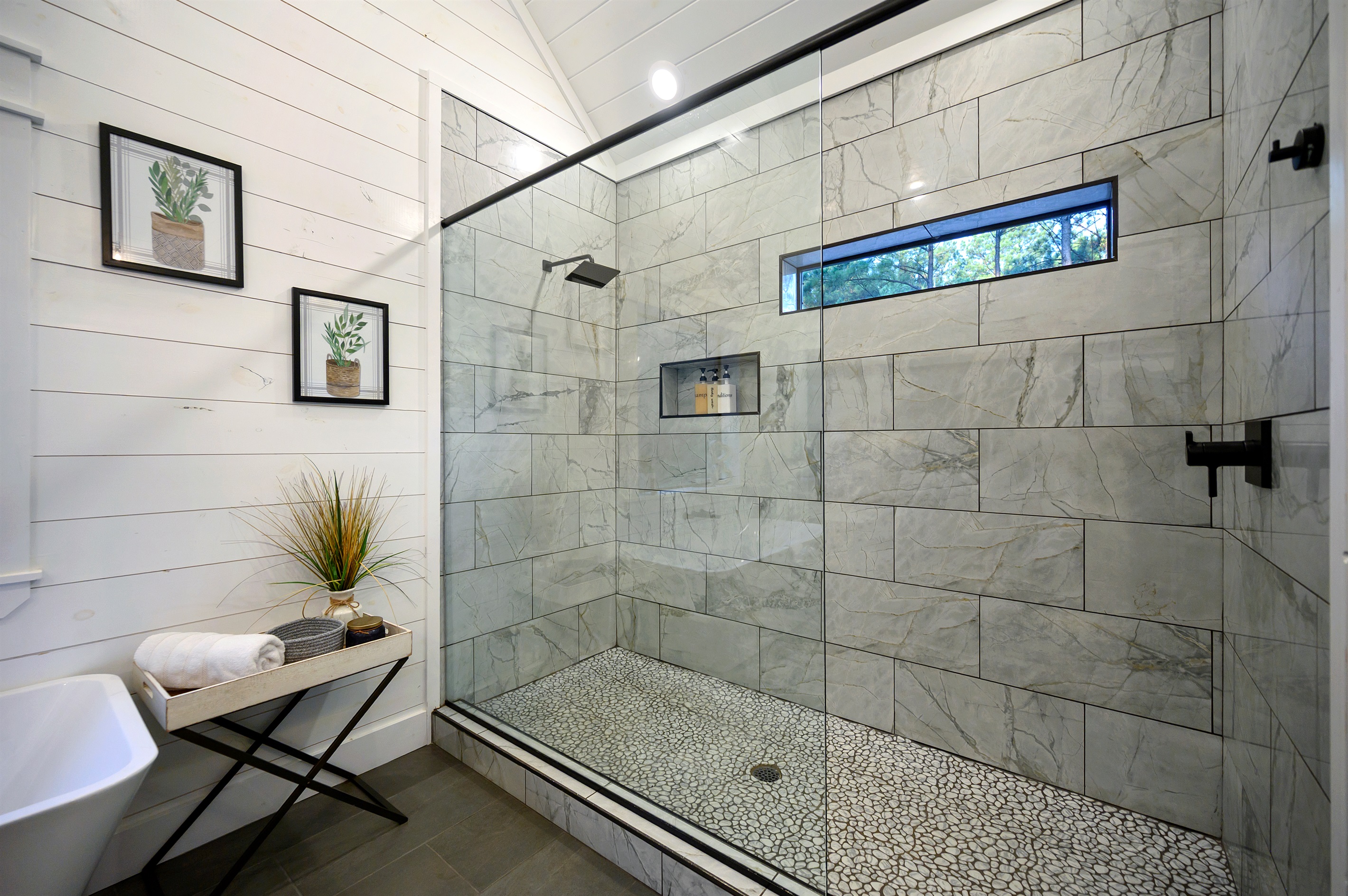 Your cabin has a tankless water heater.  That means you’ve got endless hot water for long lazy showers.