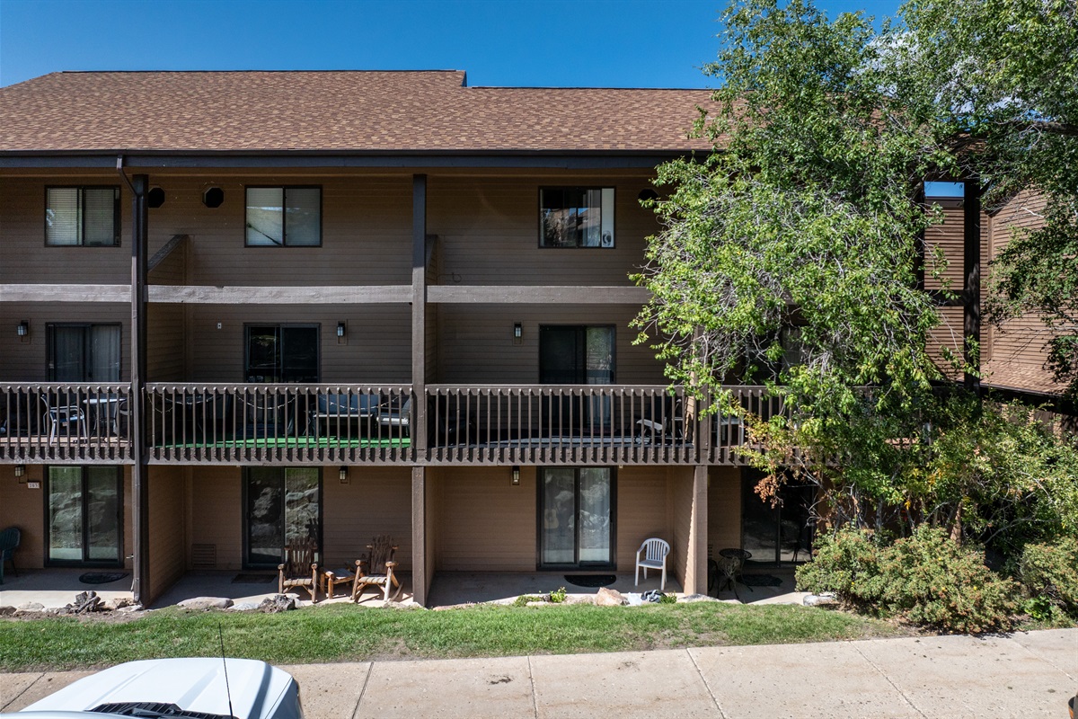 Exterior of your Wolf Lodge condo with private balcony.
