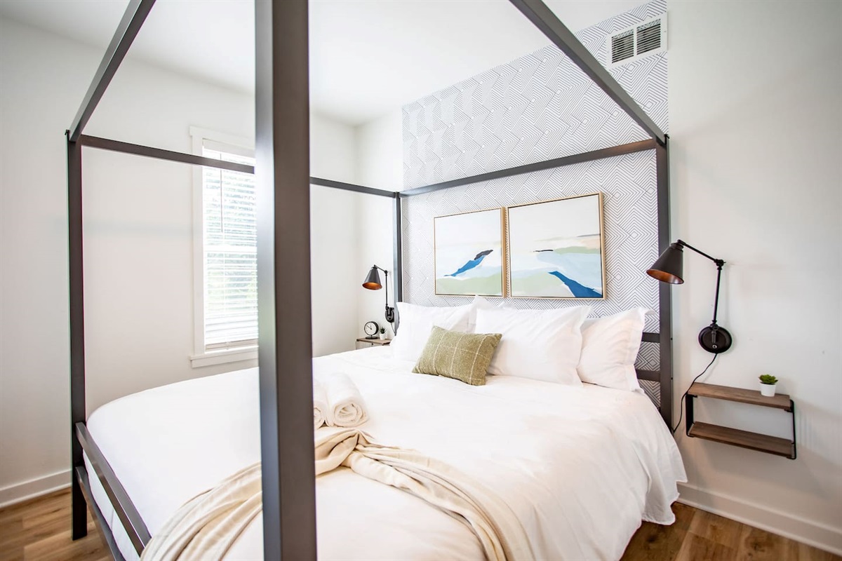 Modern and stylish bed frame, adding a sleek and sophisticated touch to the bedroom while ensuring a comfortable and restful sleep.