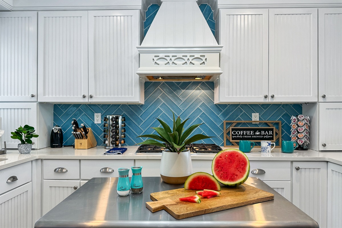 The kitchen is fully stocked...