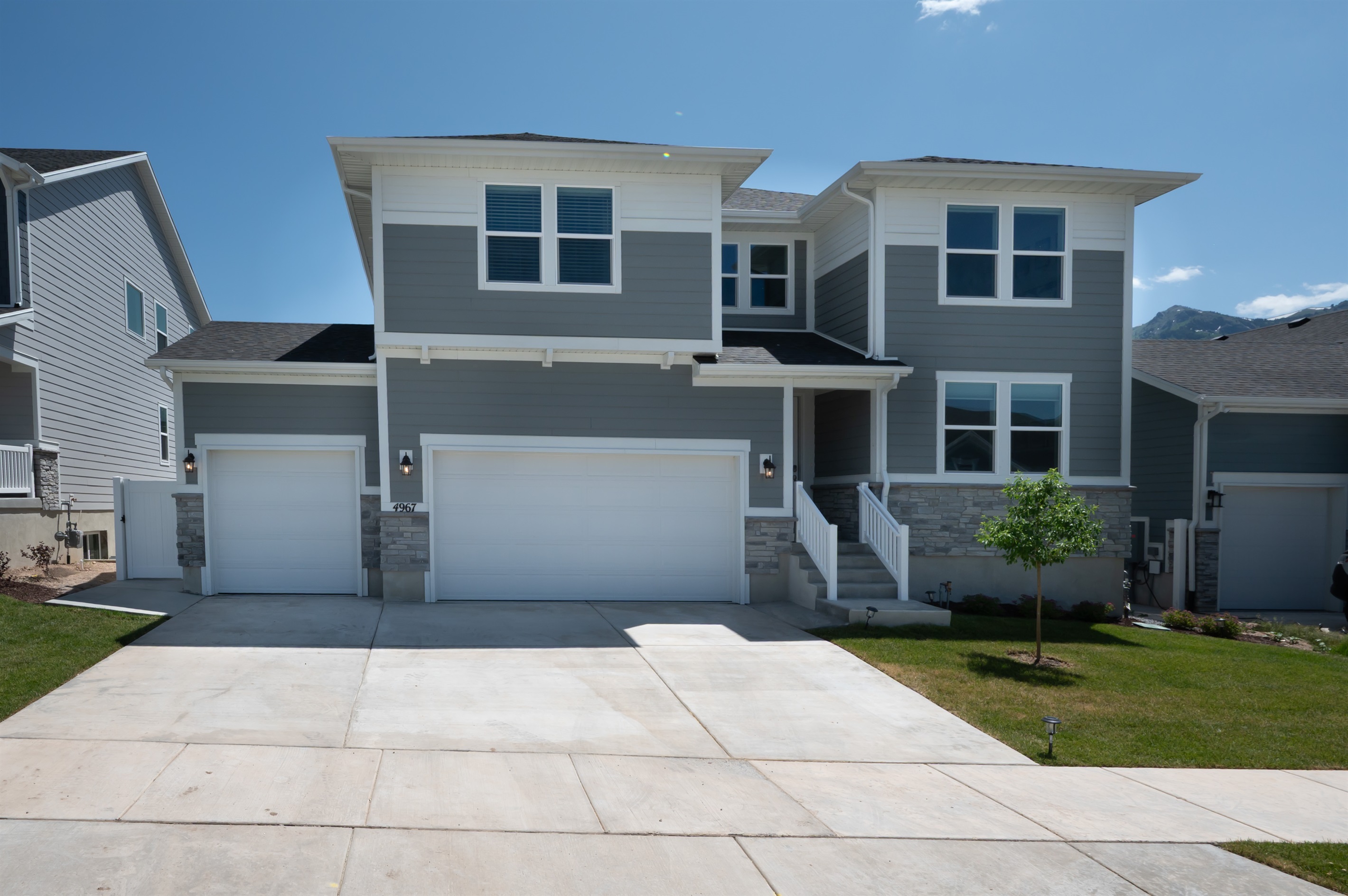 Parking for Unit B is the garage on the left.