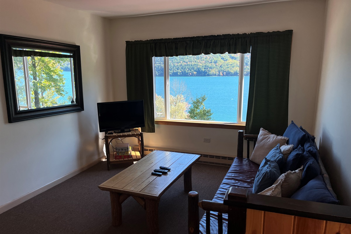 Living area overlooking Otsego Lake