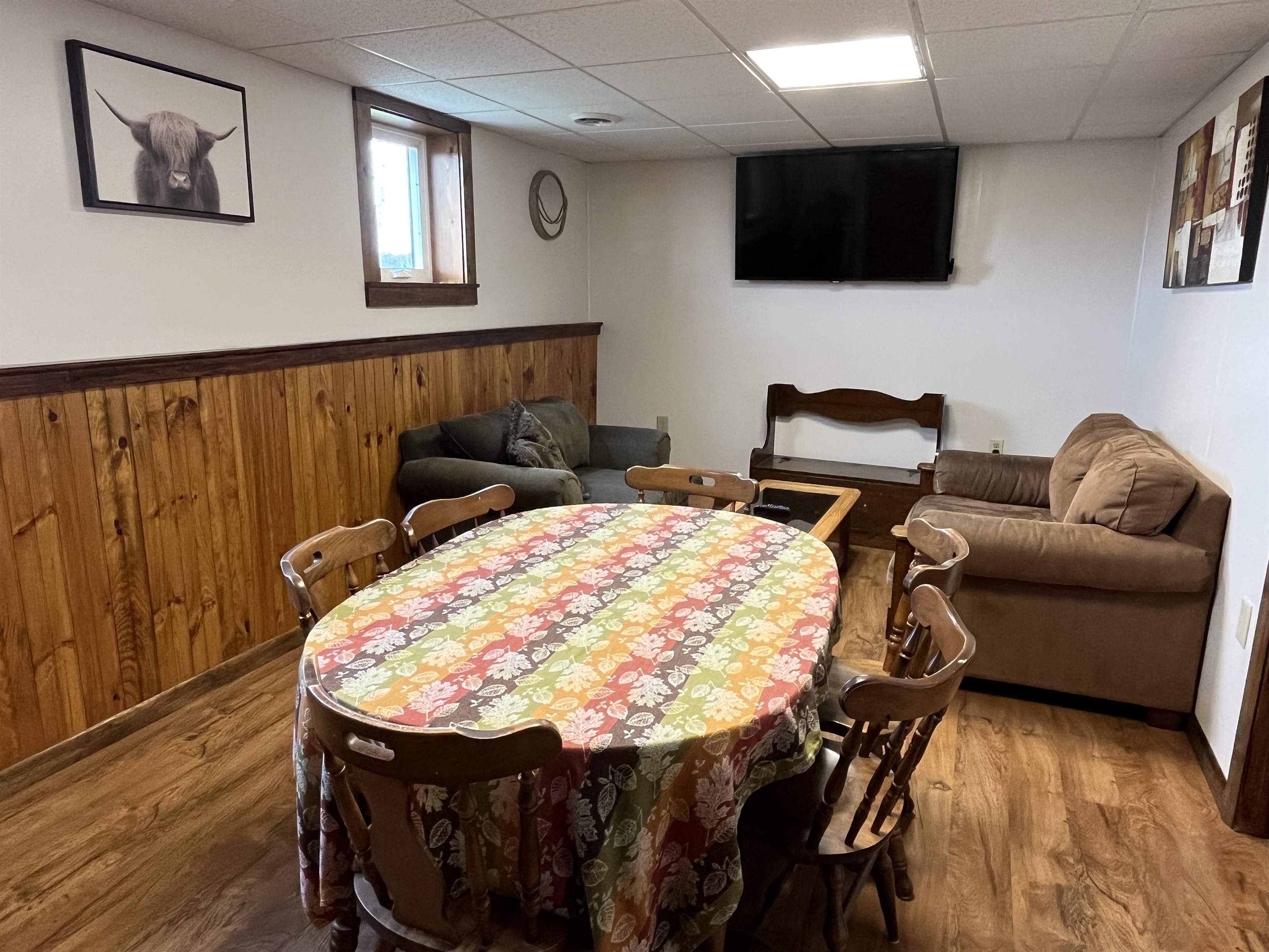 Lower level, 2nd living room with big screen TV.