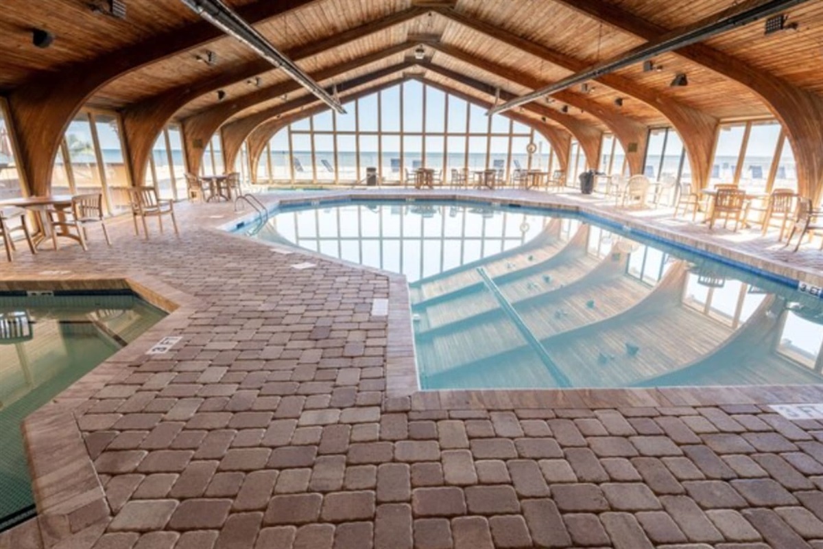 Relax in the Indoor pool and hot tub.