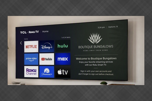 Relax with our Roku Smart TV featuring thousands of channels and streaming apps. Watch local news and weather or sign in to your favorite services such as Netflix, Hulu, Prime Video, and more for a home-away-from-home viewing experience.