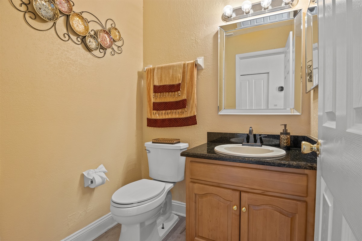 Downstairs family half bathroom.