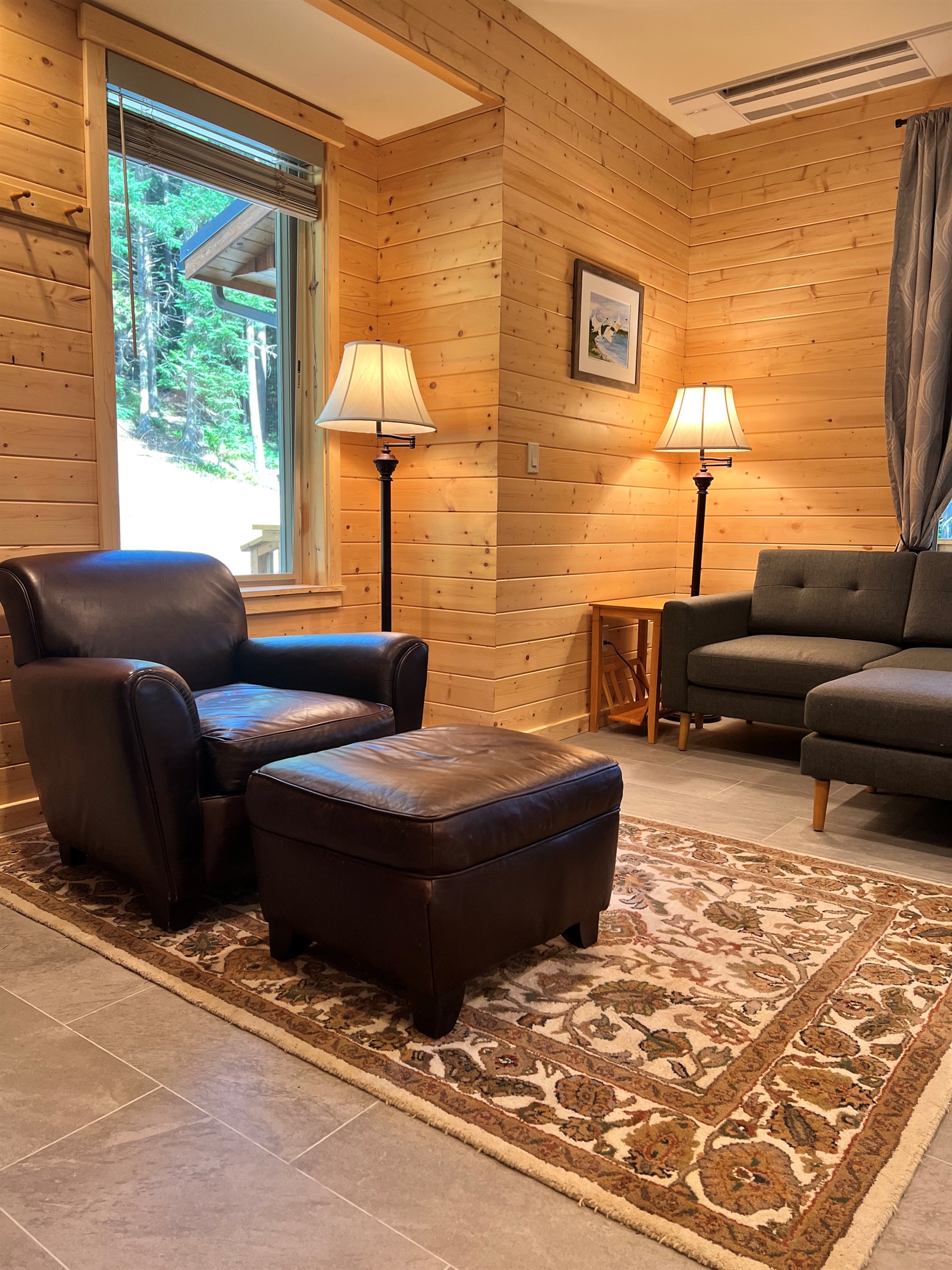 Rustic charm with modern comforts are perfect for a forest retreat.