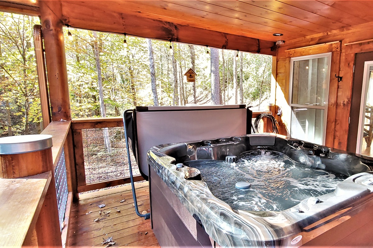 Direct access to hot tub from master suite!