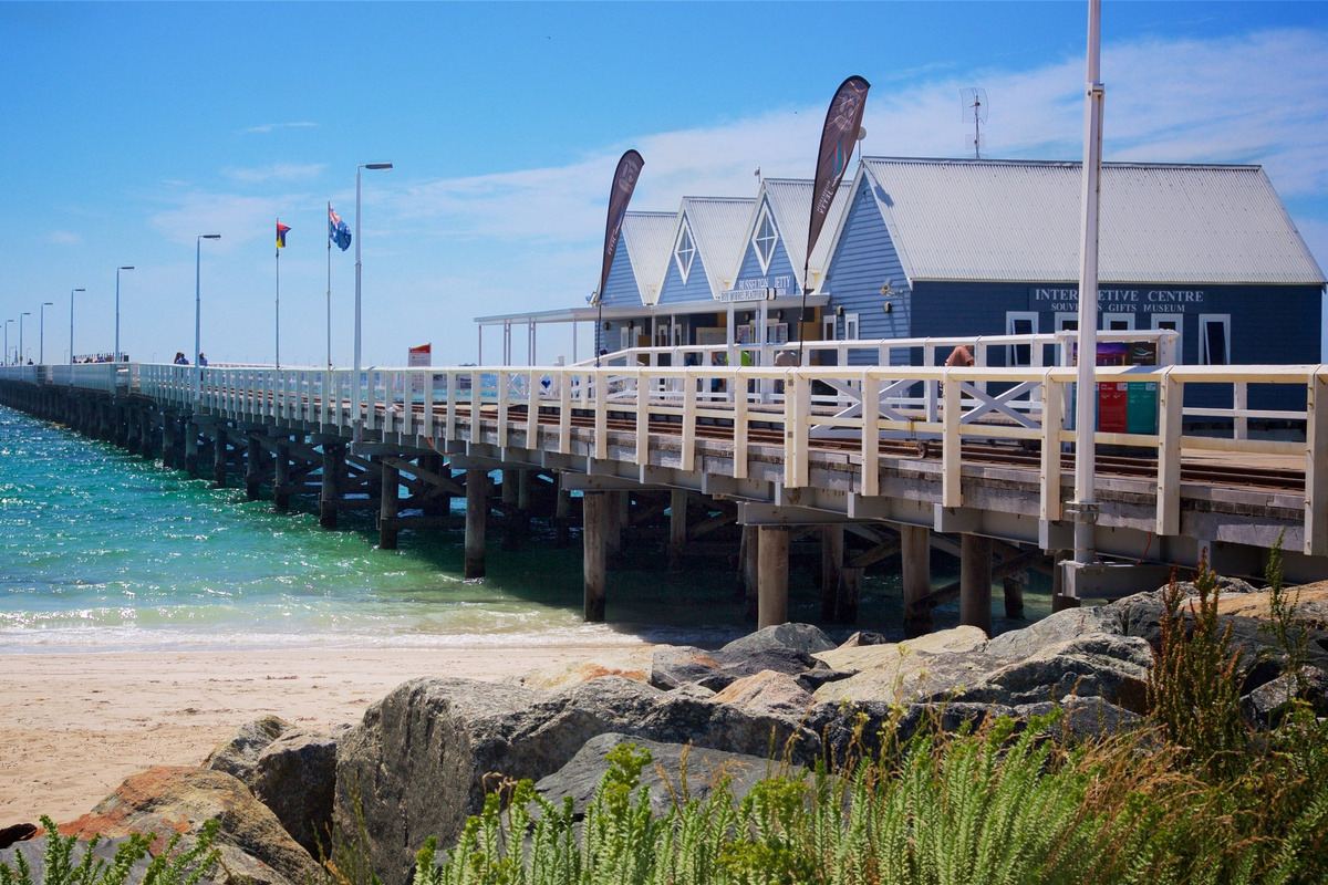 Busselton Jetty with mini train line
