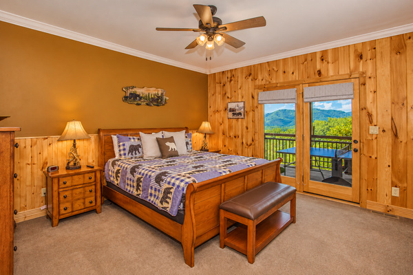 King Bedroom at Splashing at the Bluff: 1 king bed