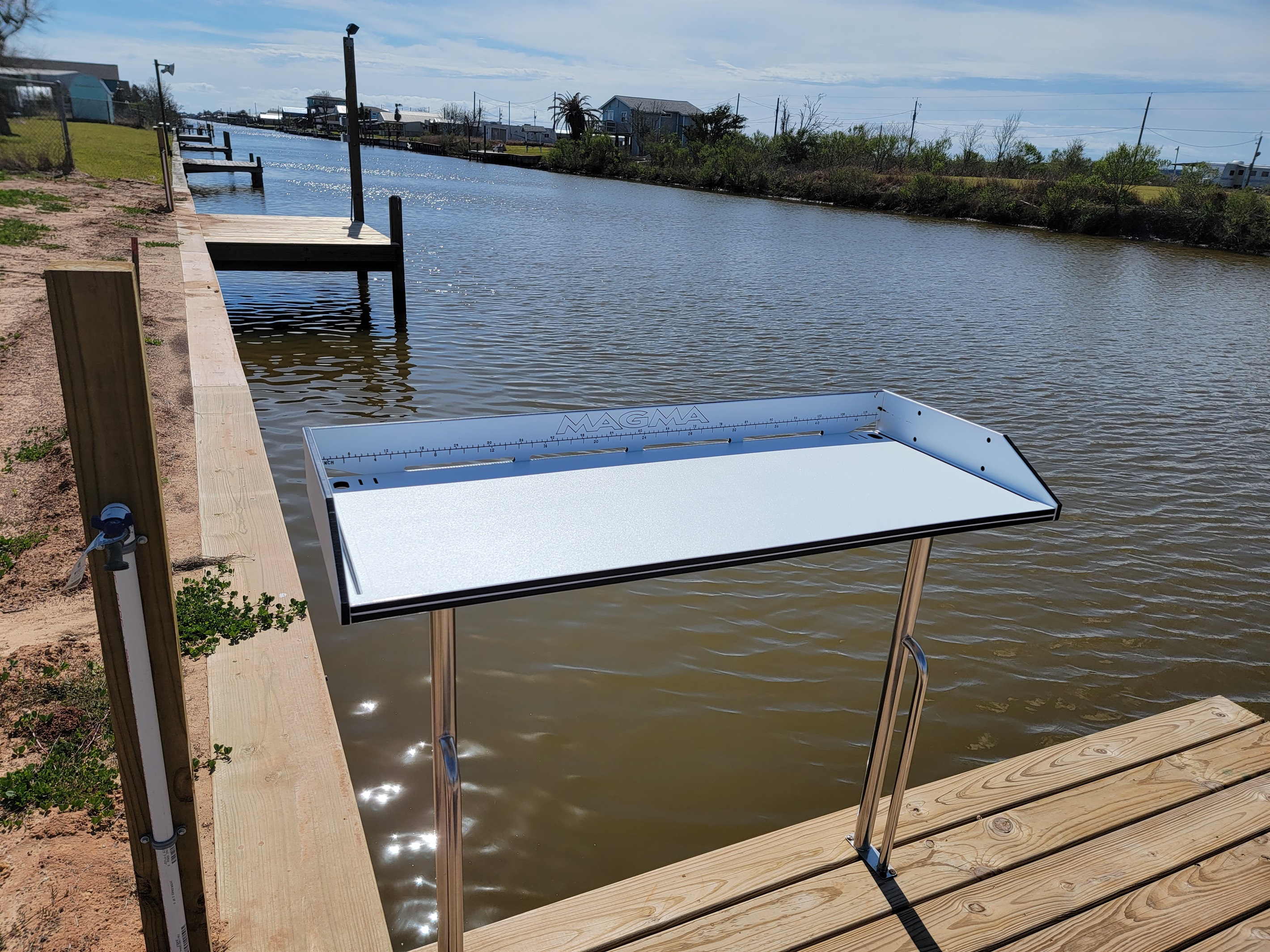 fish cleaning station with running water