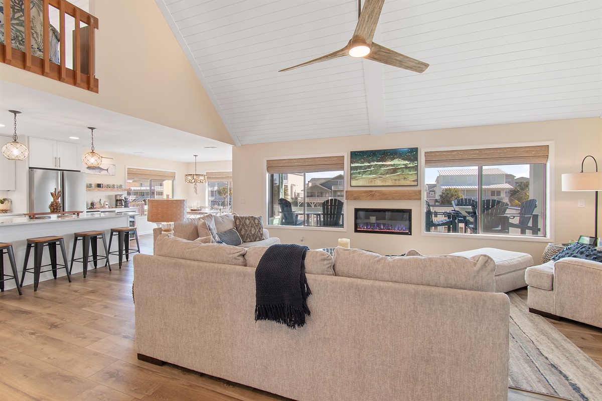 55" Smart TV and electric fireplace