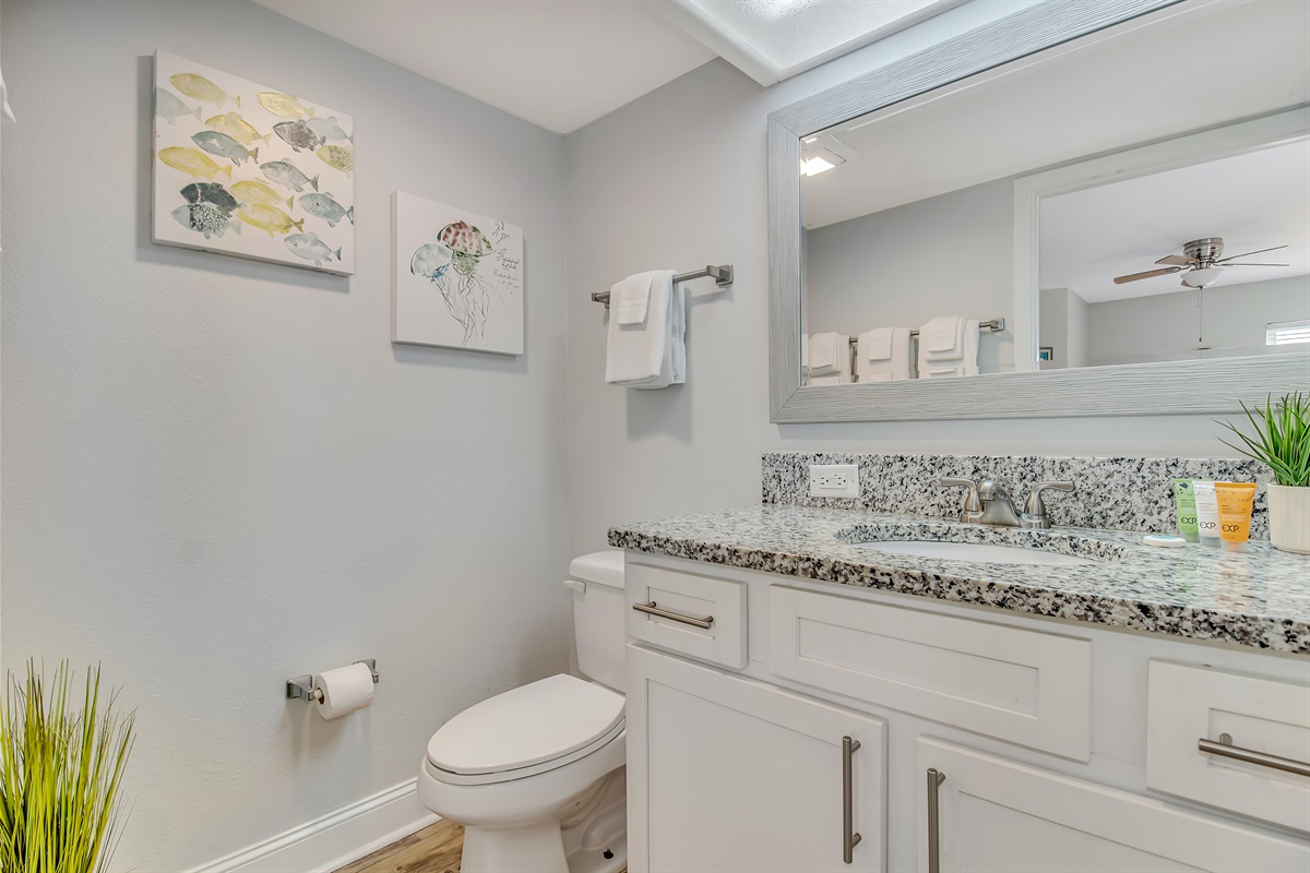 Unwind and refresh in style in our bathroom!