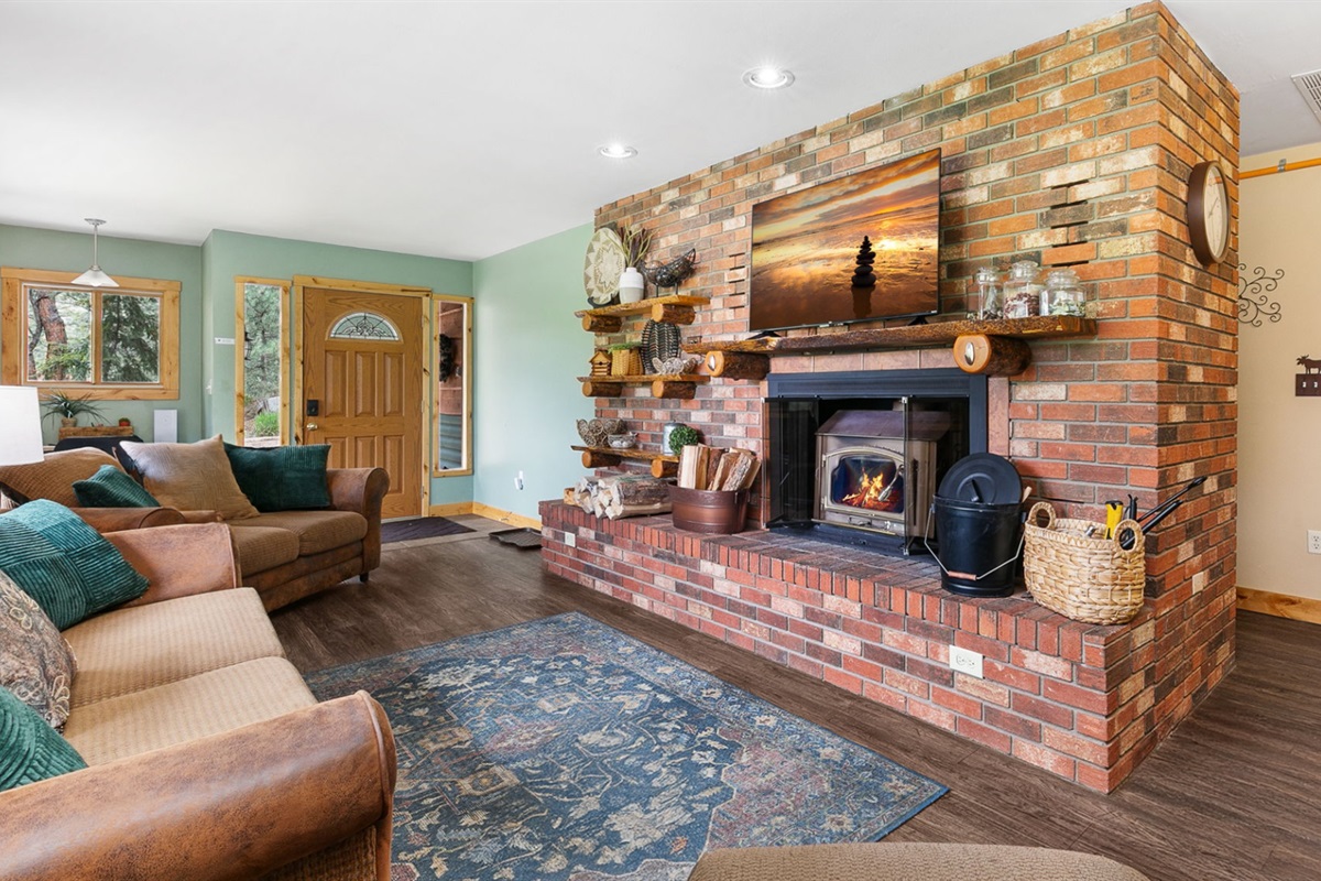 Enjoy time by the fireplace and/or watch a movie