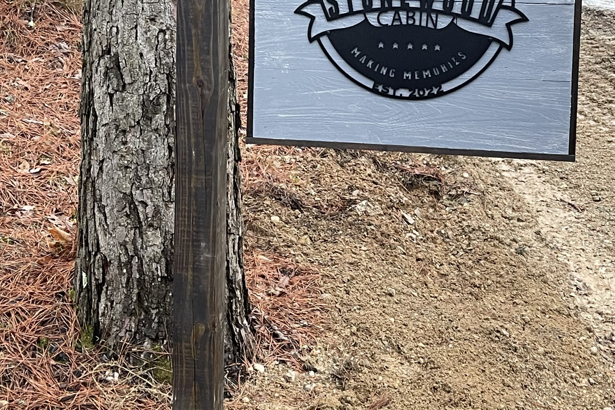 Our custom handmade Stonewood sign....You are HERE!!