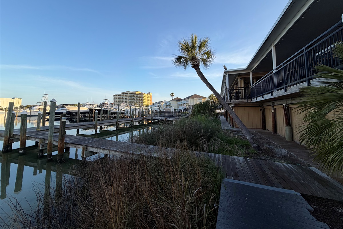 Beautiful view of the docks at Louisiana Lagniappe