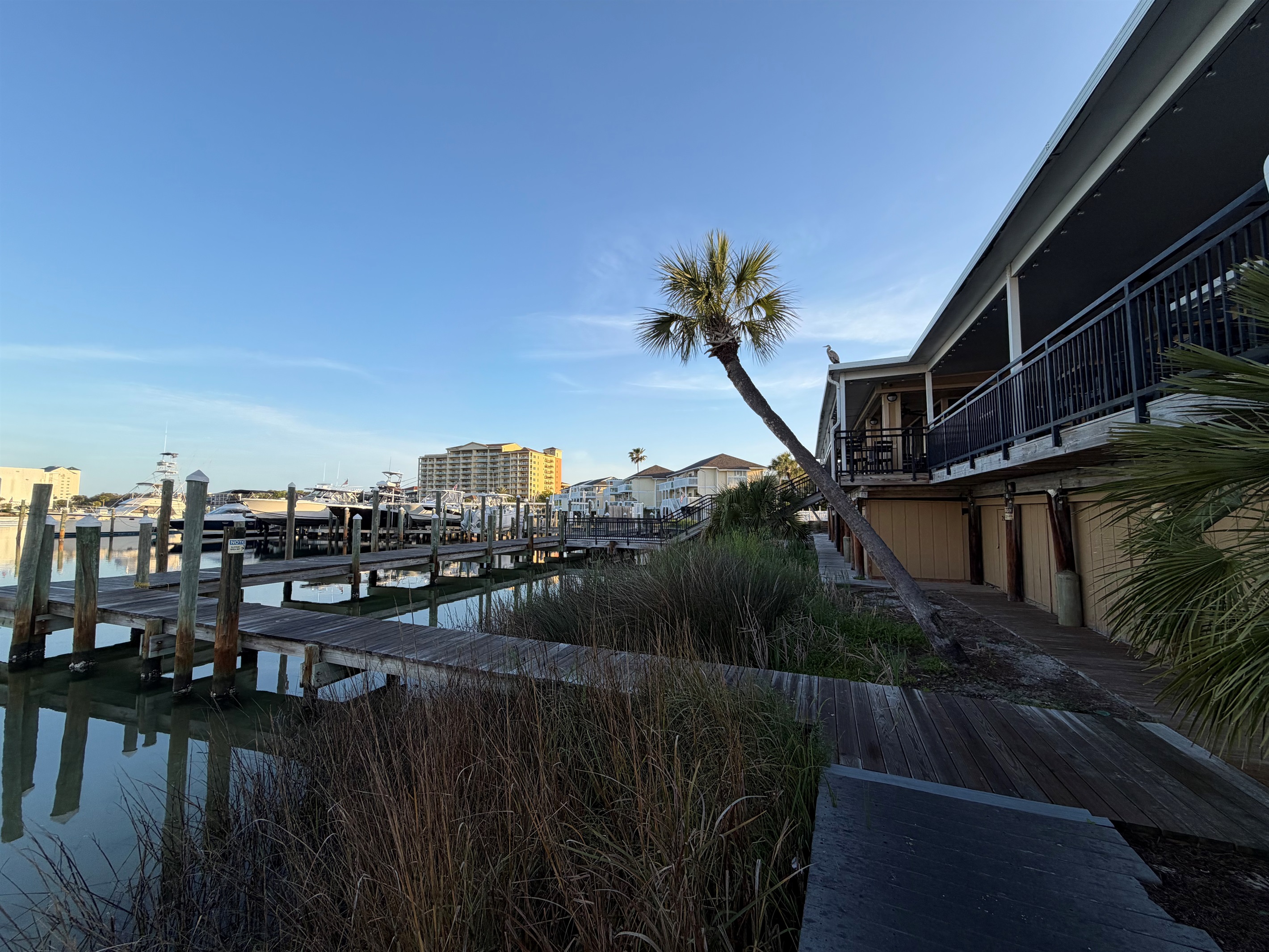 Beautiful view of the docks at Louisiana Lagniappe