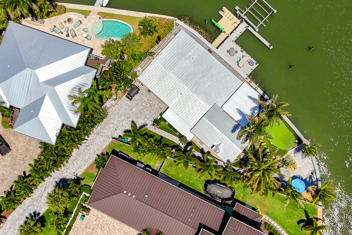 Aerial view of the home